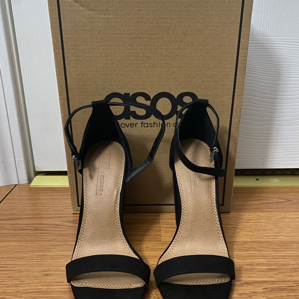 ASOS Black Strappy Heels - Size US 4